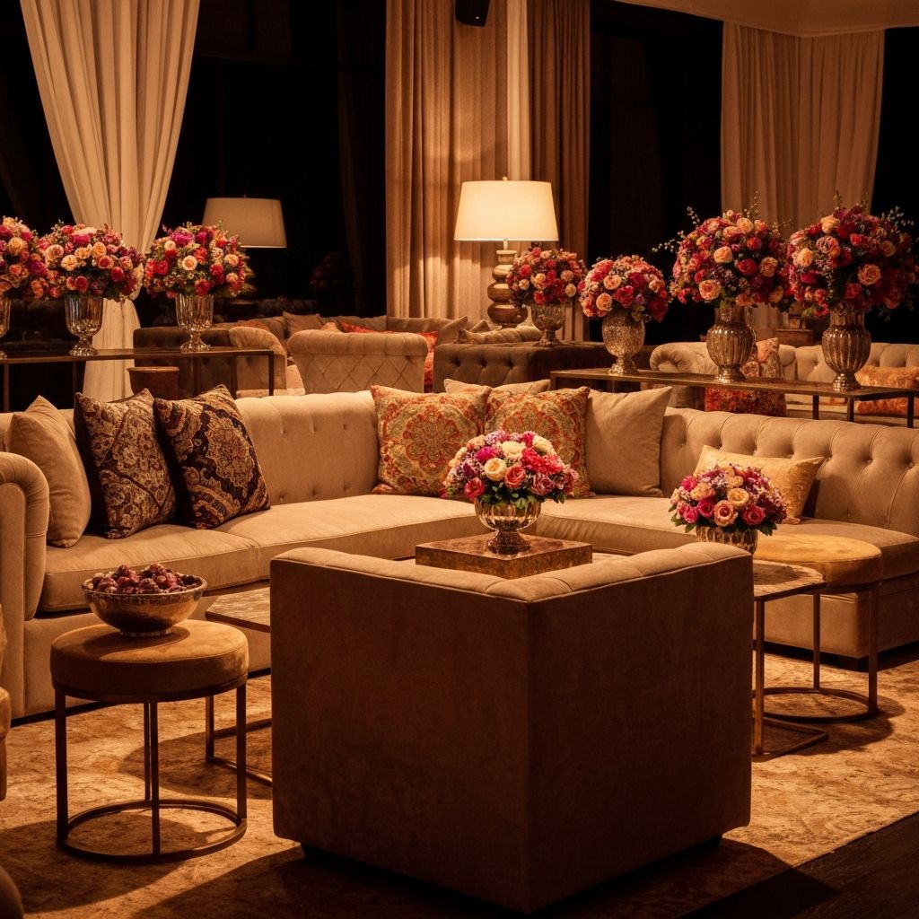 Birthday party lounge area