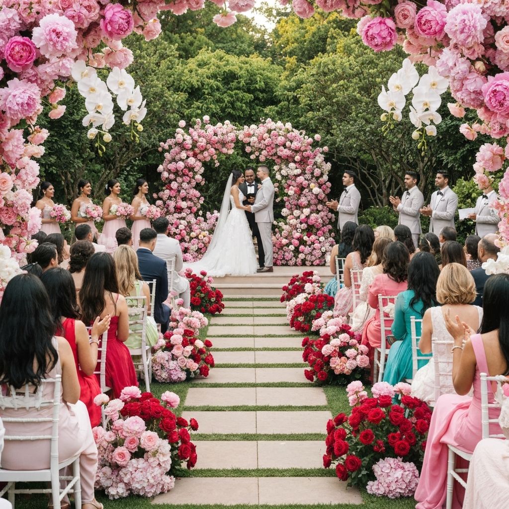 Elegant garden wedding ceremony