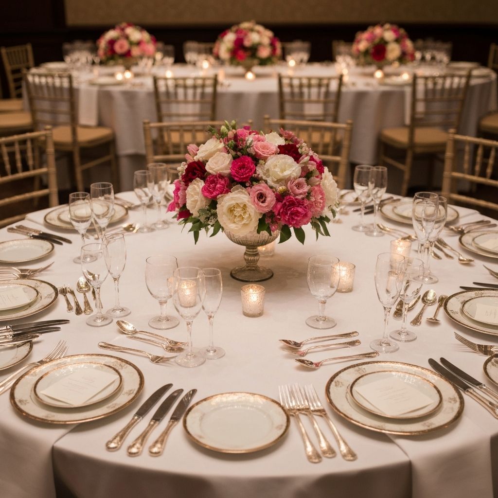 Wedding reception table setting
